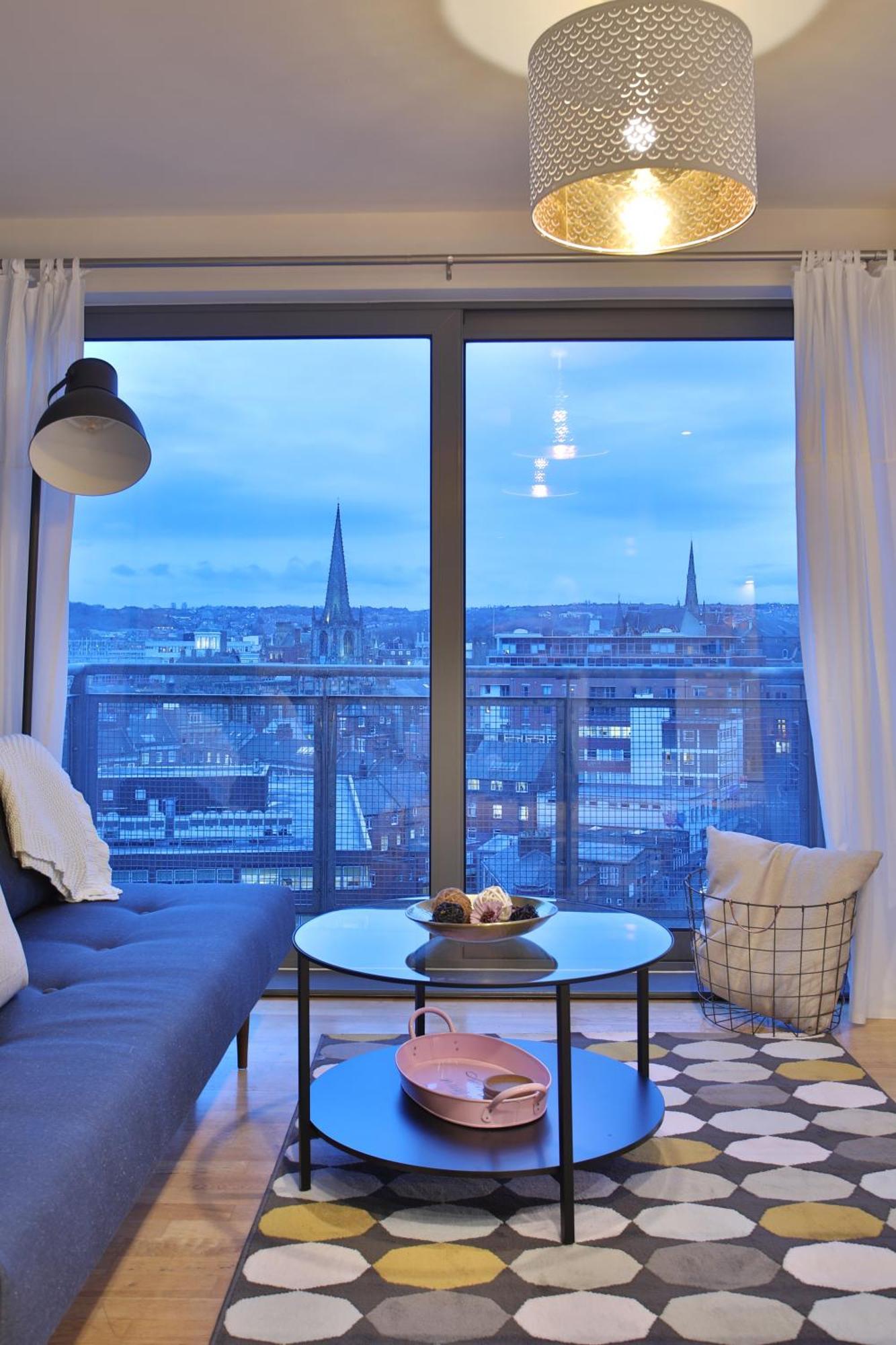 Skyview Apartment By Noknokstay - City Centre With Parking - Group, Family, Business Sheffield Exterior foto